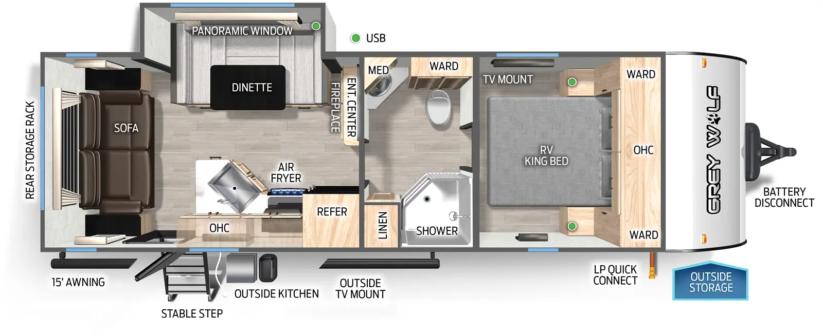 Cherokee 23MKBL Floorplan